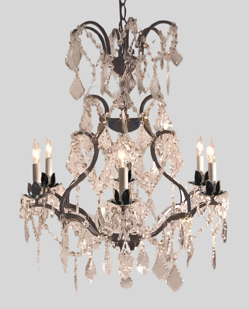 Swarovski Crystal Trimmed Chandelier Wrought Iron Crystal Chandelier 