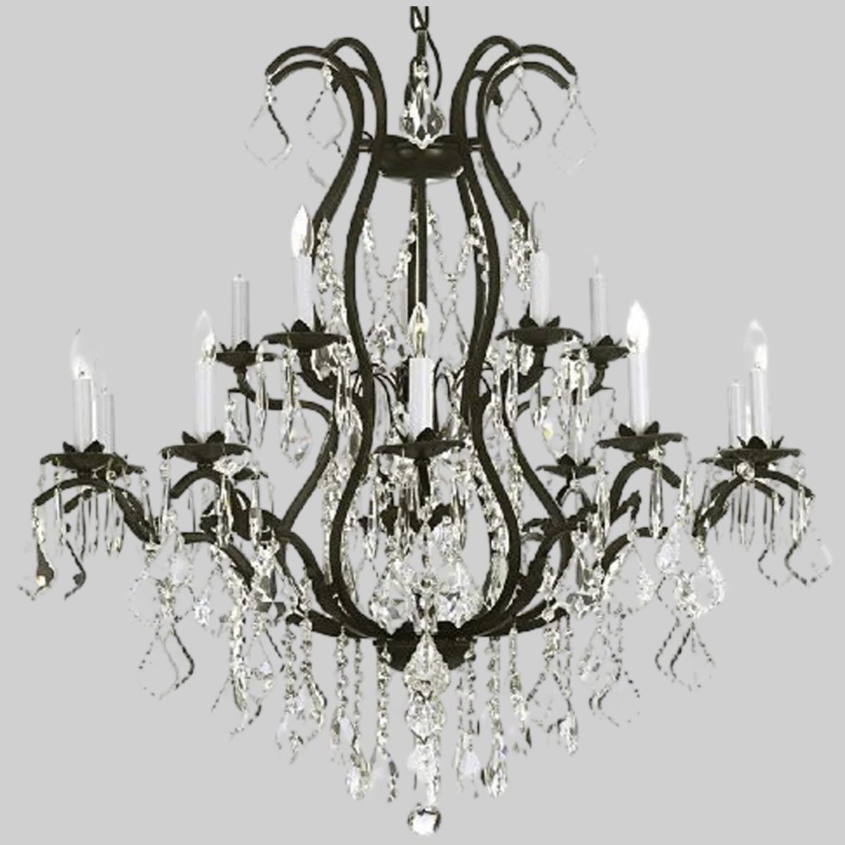 Wrought Iron Chandelier Crystal Chandeliers Lighting 