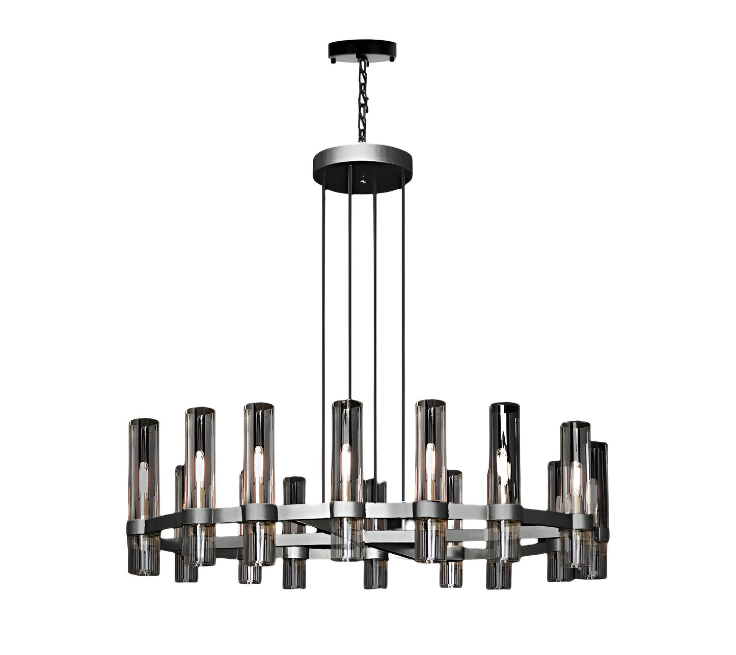 Varella Round Chandelier 48” Vintage Barn Metal Chandelier chandeliers Industrial Loft Rustic Lighting Great for the Living Room, Dining Room, Foyer and Entryway, Family Room, and more!