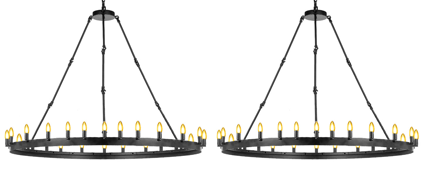 Wrought Iron Vintage Barn Metal Castile One Tier Chandelier Chandeliers Industrial Loft Rustic Lighting 