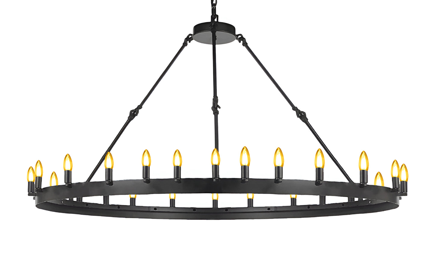 Wrought Iron Vintage Barn Metal Castile One Tier Chandelier Chandeliers Industrial Loft Rustic Lighting 