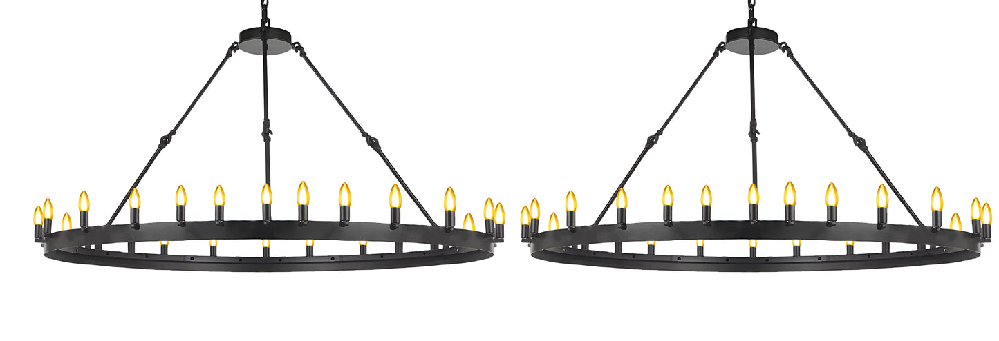 Wrought Iron Vintage Barn Metal Castile One Tier Chandelier Chandeliers Industrial Loft Rustic Lighting 