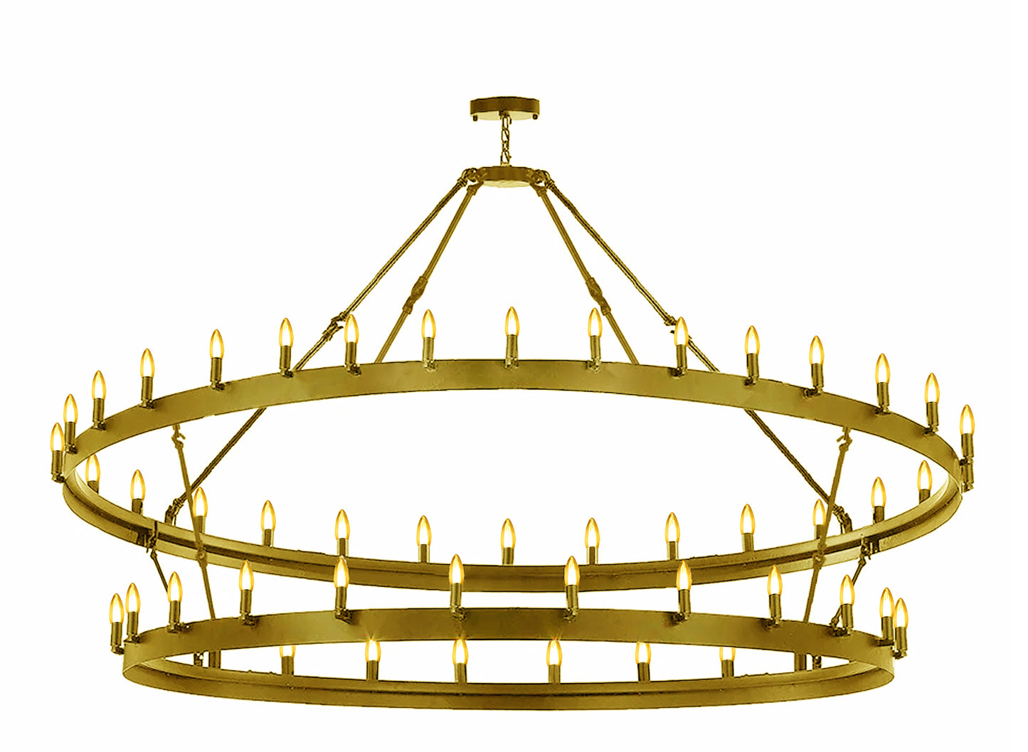 Wrought Iron Vintage Barn Metal Castile Two Tier Chandelier Chandeliers Industrial Loft Rustic Lighting 