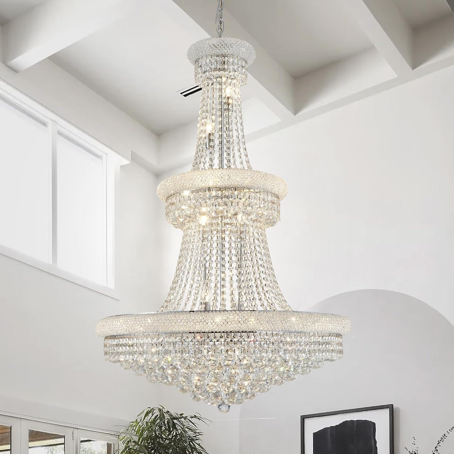 Crystal chandelier hanging crystal ceiling light fixture