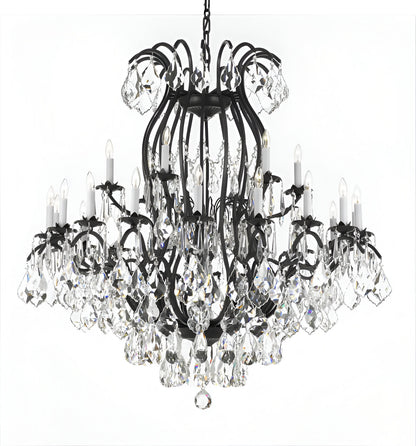 Decorative Wrought Iron Crystal Chandelier K9 crystals 24 light grand size