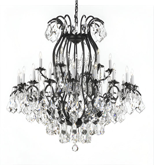 Decorative Wrought Iron Crystal Chandelier K9 crystals 24 light grand size