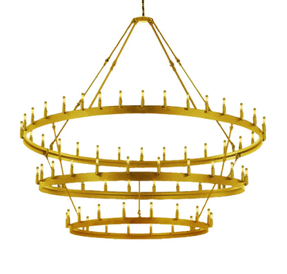 Wrought Iron Vintage Barn Metal Castile Three Tier Chandelier Chandeliers Industrial Loft Rustic Lighting