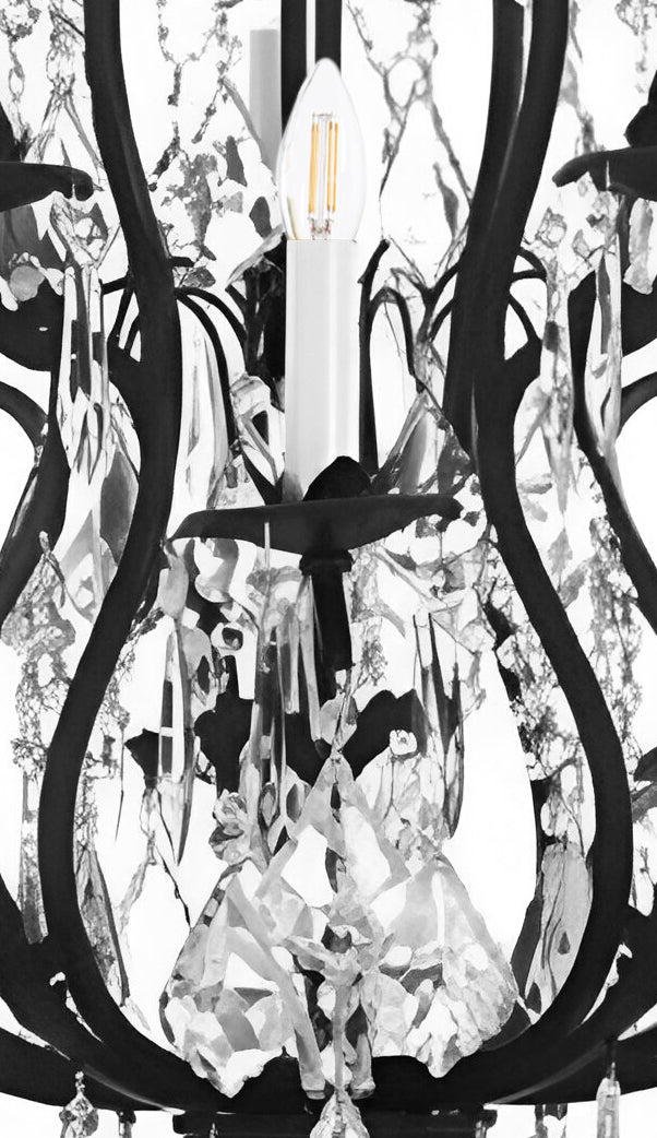 Decorative chandelier with intricate design and crystals