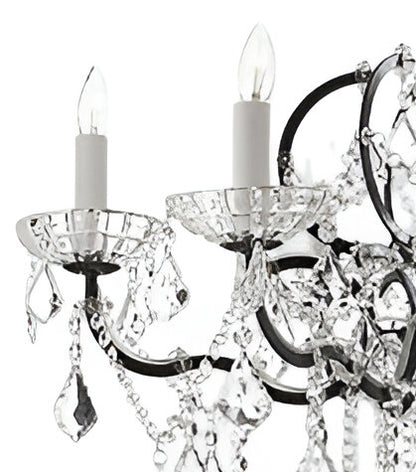 Nineteenth C. Baroque Iron & Crystal Chandelier Lighting Dressed With Empress Crystal (Tm) H 25" X W 26"