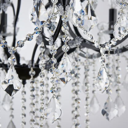 Rod iron and crystal chandeliers chandelier large with crystals H36" X W36"