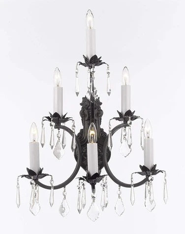 Wrought Iron Wall Sconce Crysta Lighting 3 Tier Wall Sconces