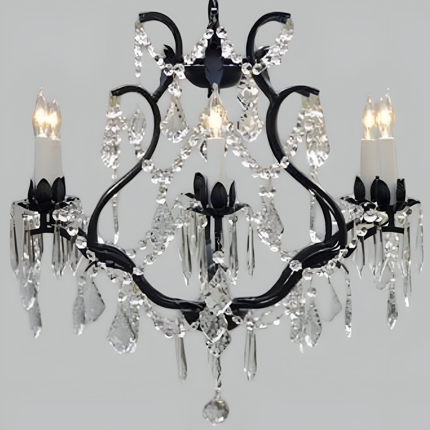 Swarovski Crystal Trimmed Chandelier Wrought Iron Crystal Chandelier Lighting