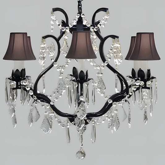 Wrought Iron Crystal Chandelier Lighting