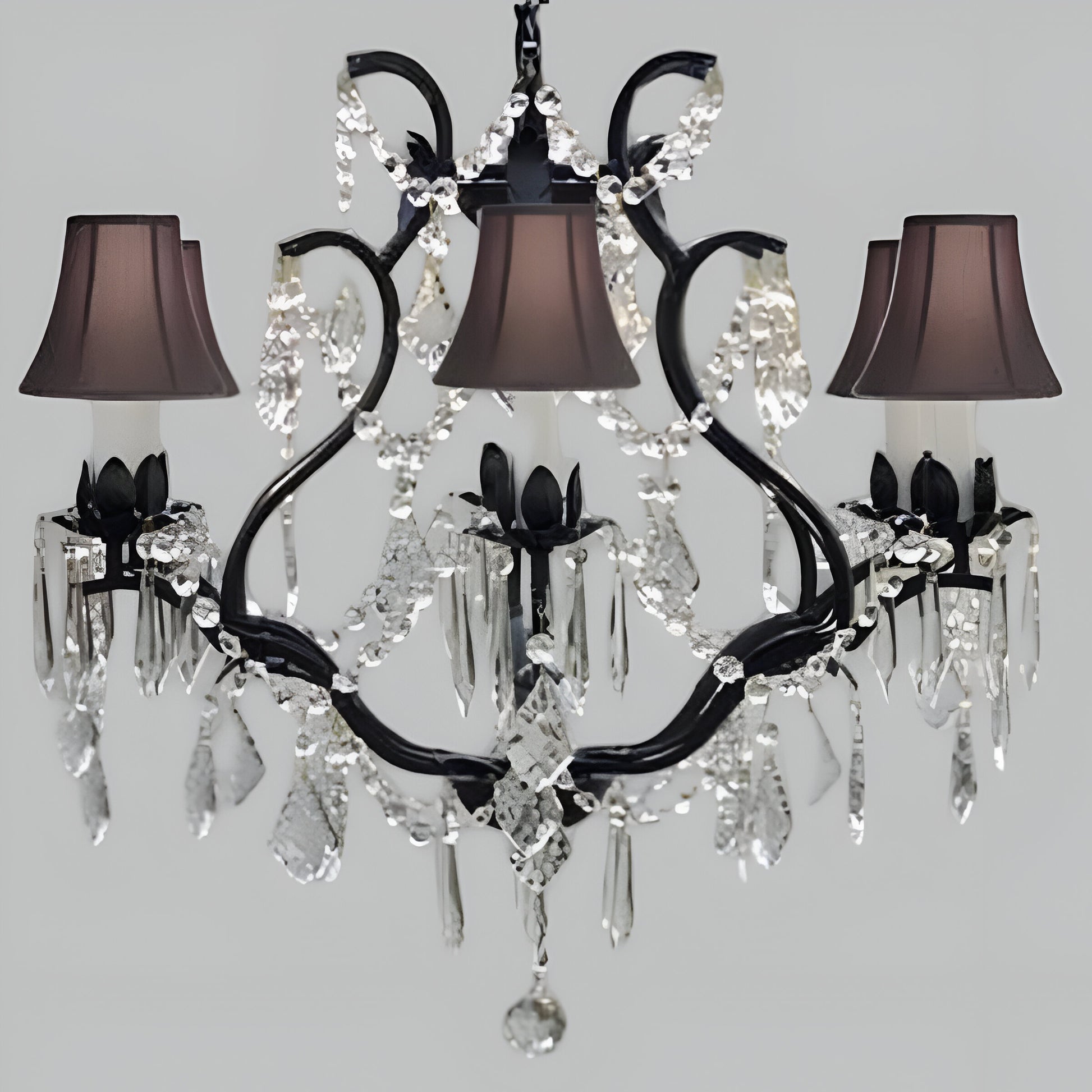 Swarovski Crystal Trimmed Chandelier Wrought Iron Crystal Chandelier Lighting