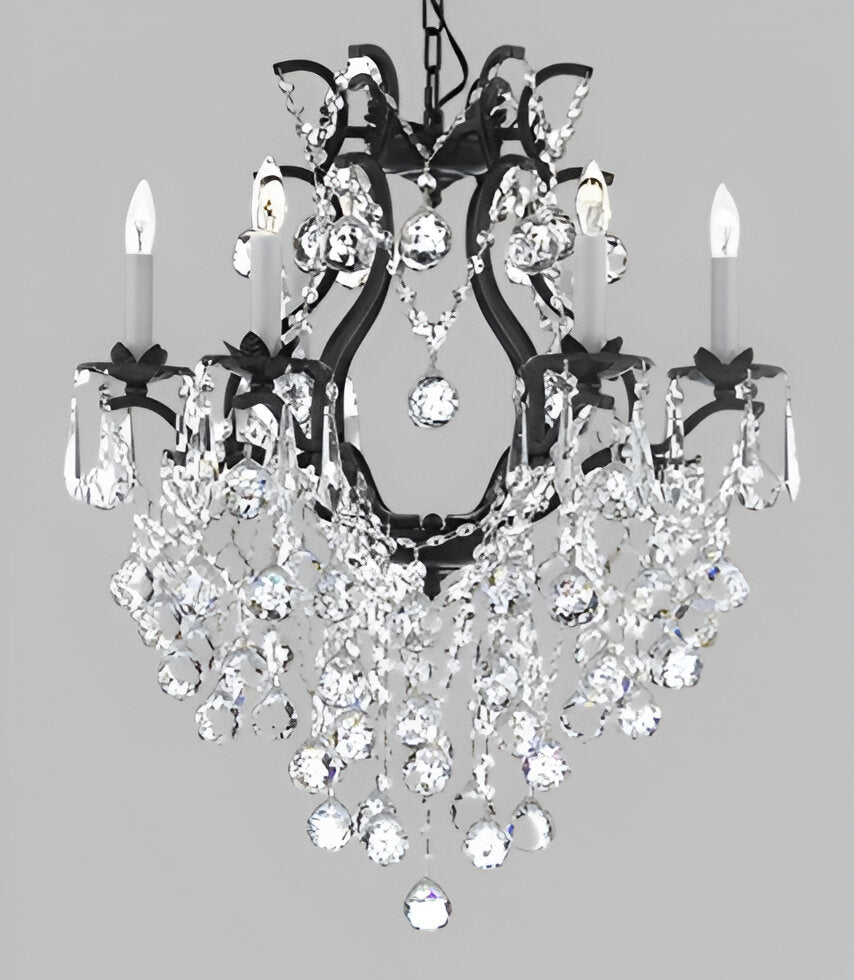 Swarovski Crystal Trimmed Chandelier Wrought Iron Empress Crystal (Tm) Chandelier Lighting