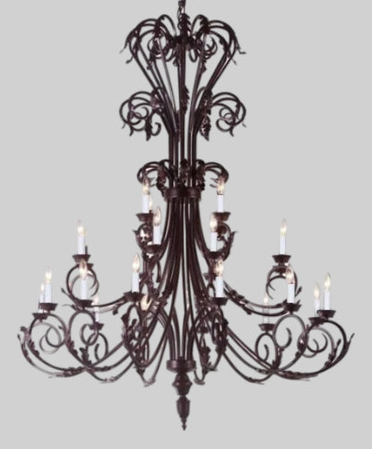 Large Foyer / Entryway Wrought Iron Chandelier