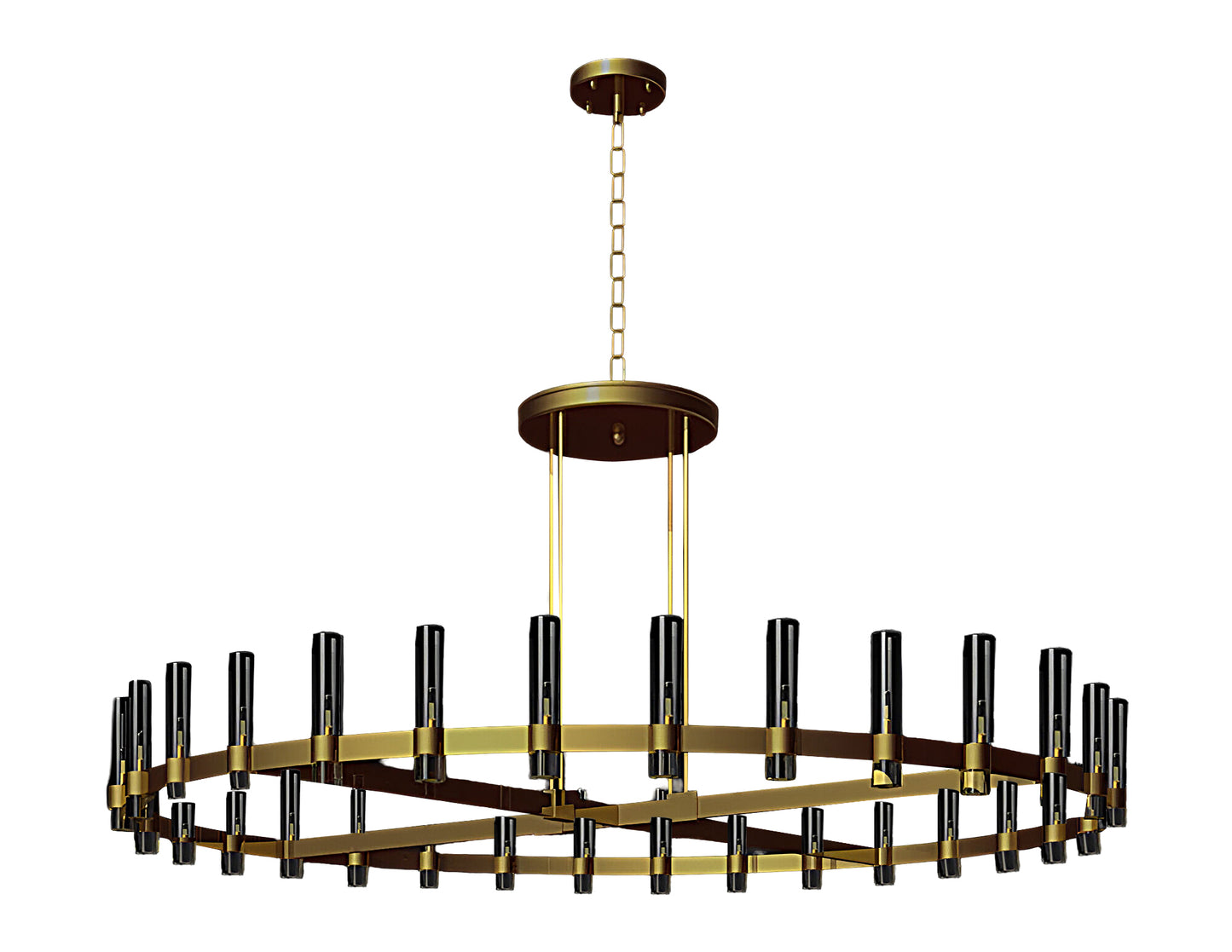 Varella Round Chandelier 84" Vintage Barn Metal Chandelier Chandeliers Industrial Loft Rustic Lighting Great for the Living Room, Dining Room, Foyer and Entryway, Family Room, and more!