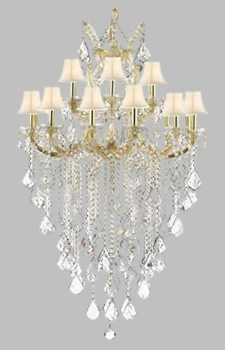 Maria Theresa Empress Crystal (Tm) Chandelier Lighting With White Shades