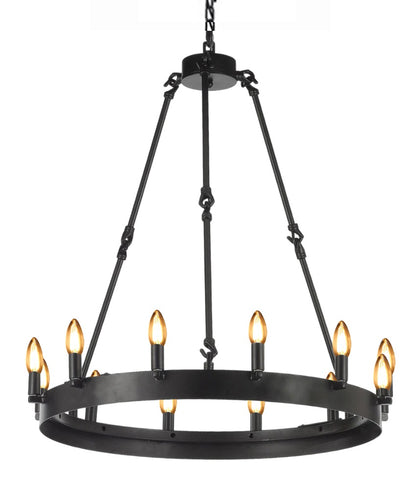 Wrought Iron Vintage Barn Metal Castile One Tier Chandelier Chandeliers Industrial Loft Rustic Lighting 