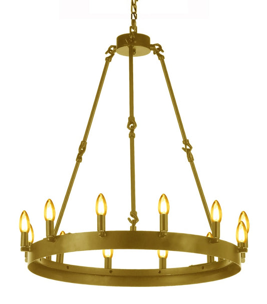 Wrought Iron Vintage Barn Metal Castile One Tier Chandelier Chandeliers Industrial Loft Rustic Lighting Gold Finish