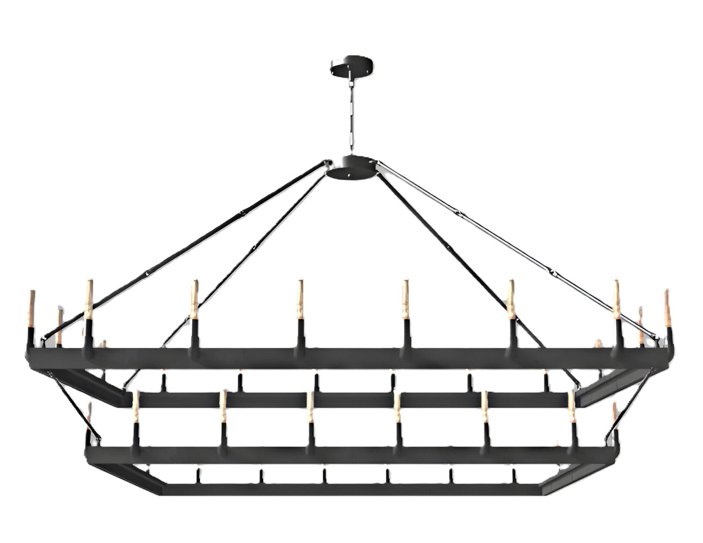 Black vintage barn metal castile chandelier RH Camino ceiling fixture