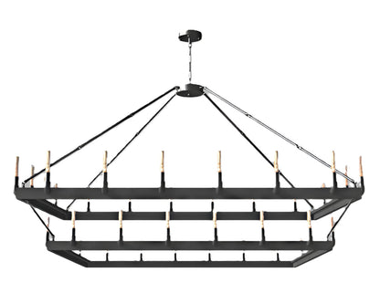 Black vintage barn metal castile chandelier RH Camino ceiling fixture