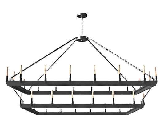 Black vintage barn metal castile chandelier RH Camino ceiling fixture