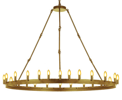 Infuse your living space with a touch of rustic charm and timeless elegance using the Wrought Iron Vintage Barn Metal Castile One Tier Chandelier. With its captivating design and generous dimensions of W63" x H49", this chandelier is a striking addition to industrial loft and rustic-themed interiors.