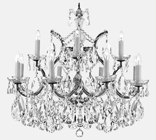 Swarovski Crystal Trimmed Maria Theresa Chandelier Crystal Lighting Chandeliers Lights Fixture Pendant Ceiling Lamp for Dining room, Entryway , Living room With Large, Luxe Crystals!