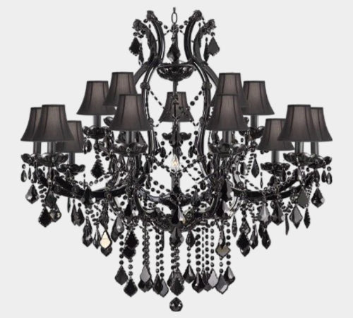 Jet Black Chandelier Crystal Lighting Chandeliers With Black Shades