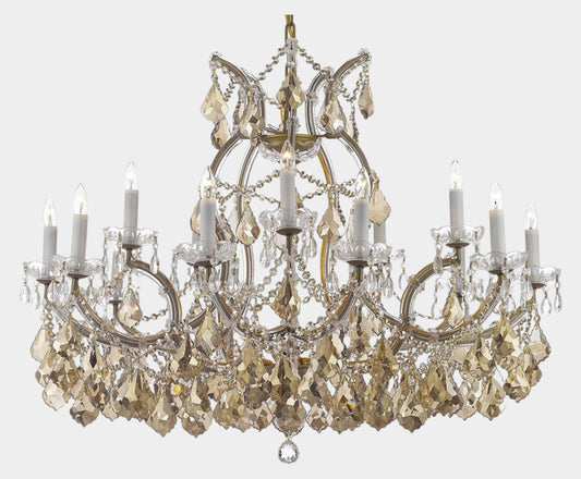 Maria Theresa Chandelier Crystal Lighting&nbsp; W/ Golden Teak Crystal Good For Dining Room Entryway Living Room