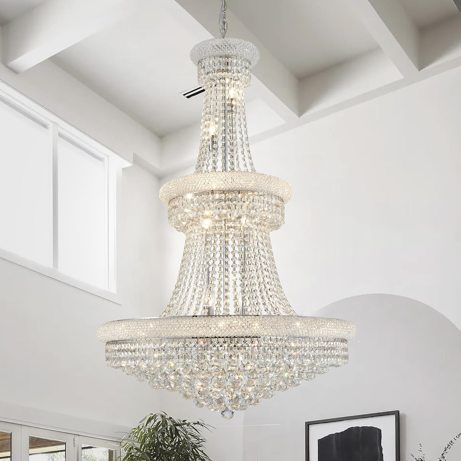 Crystal chandelier hanging crystal ceiling light fixture