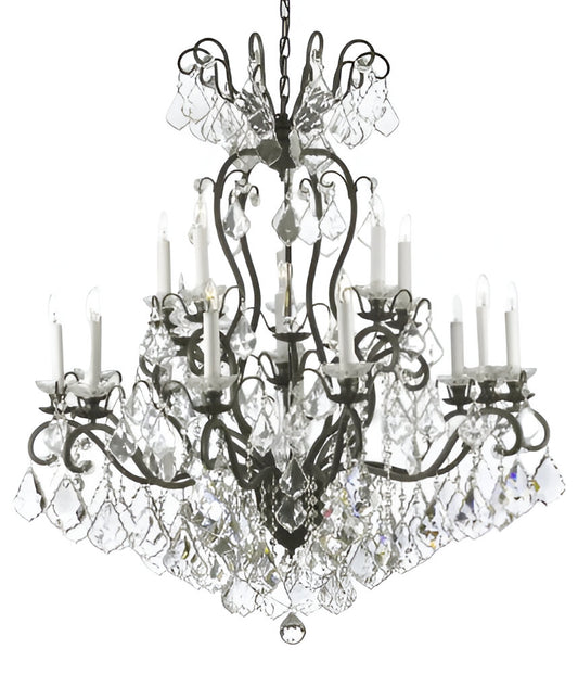 Rod iron and crystal chandeliers chandelier large with crystals wrought