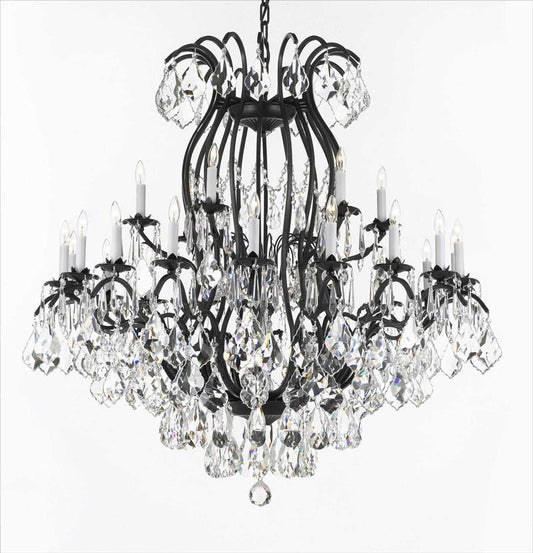 Rod iron and crystal chandeliers chandelier large with crystals wrought extra