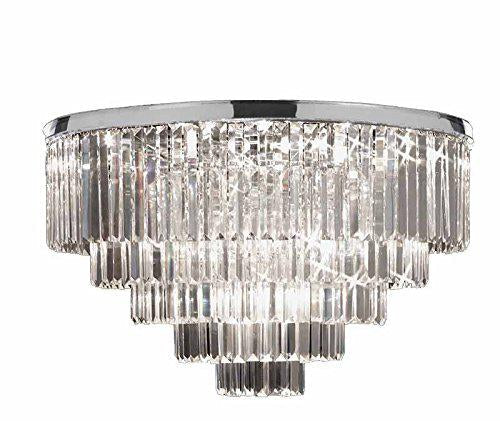 RH Odeon Crystal Flush Chandelier Silver